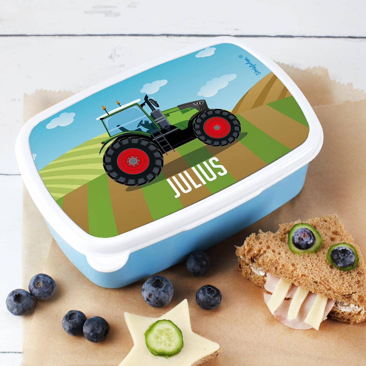 Traktor Brotdose mit Ihrem Wunschnamen