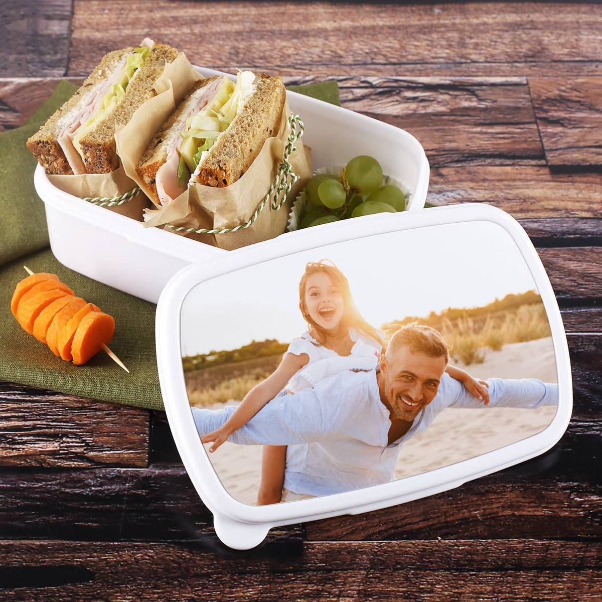 Personalisierte Lunchbox mit einem Foto nach Wunsch