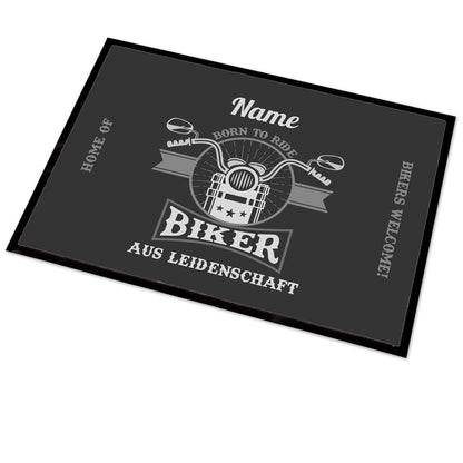 Biker aus Leidenschaft - Fußmatte mit Name für Motorrad-Fans