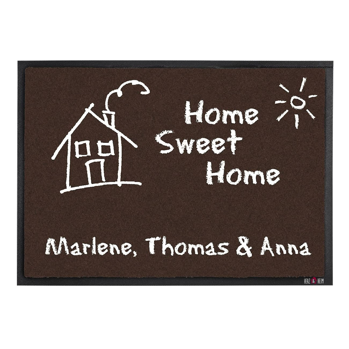  Fußmatte -Home Sweet Home- in Tafeloptik