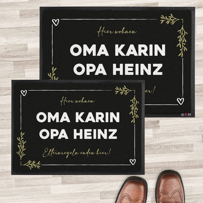 Fußmatte für Oma & Opa  - Elternregeln enden hier - 2 Größen