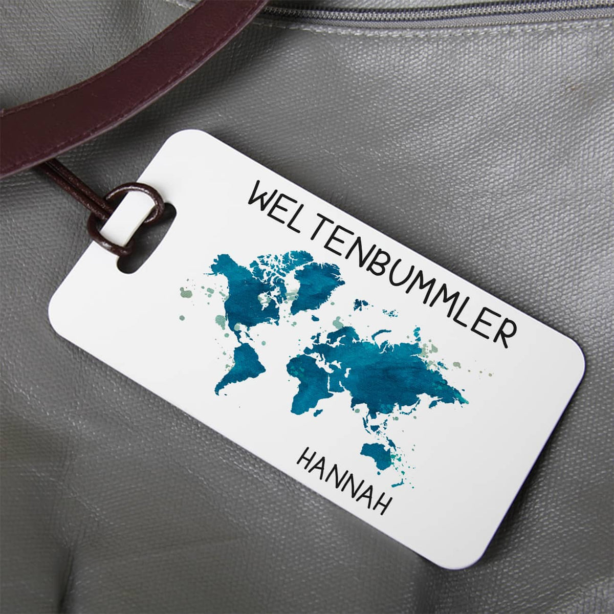 Kofferanhänger für Weltenbummler mit Name