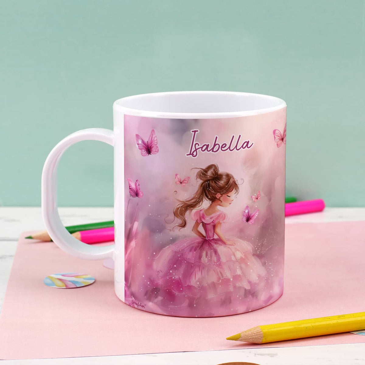 Prinzessin-Tasse aus Kunststoff mit Name