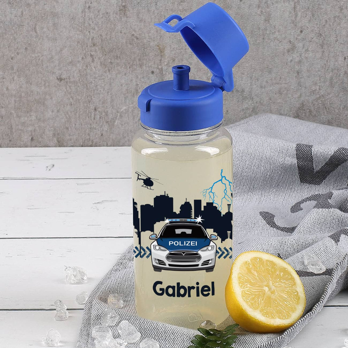 Polizei - Trinkflasche mit Name 0,4 L