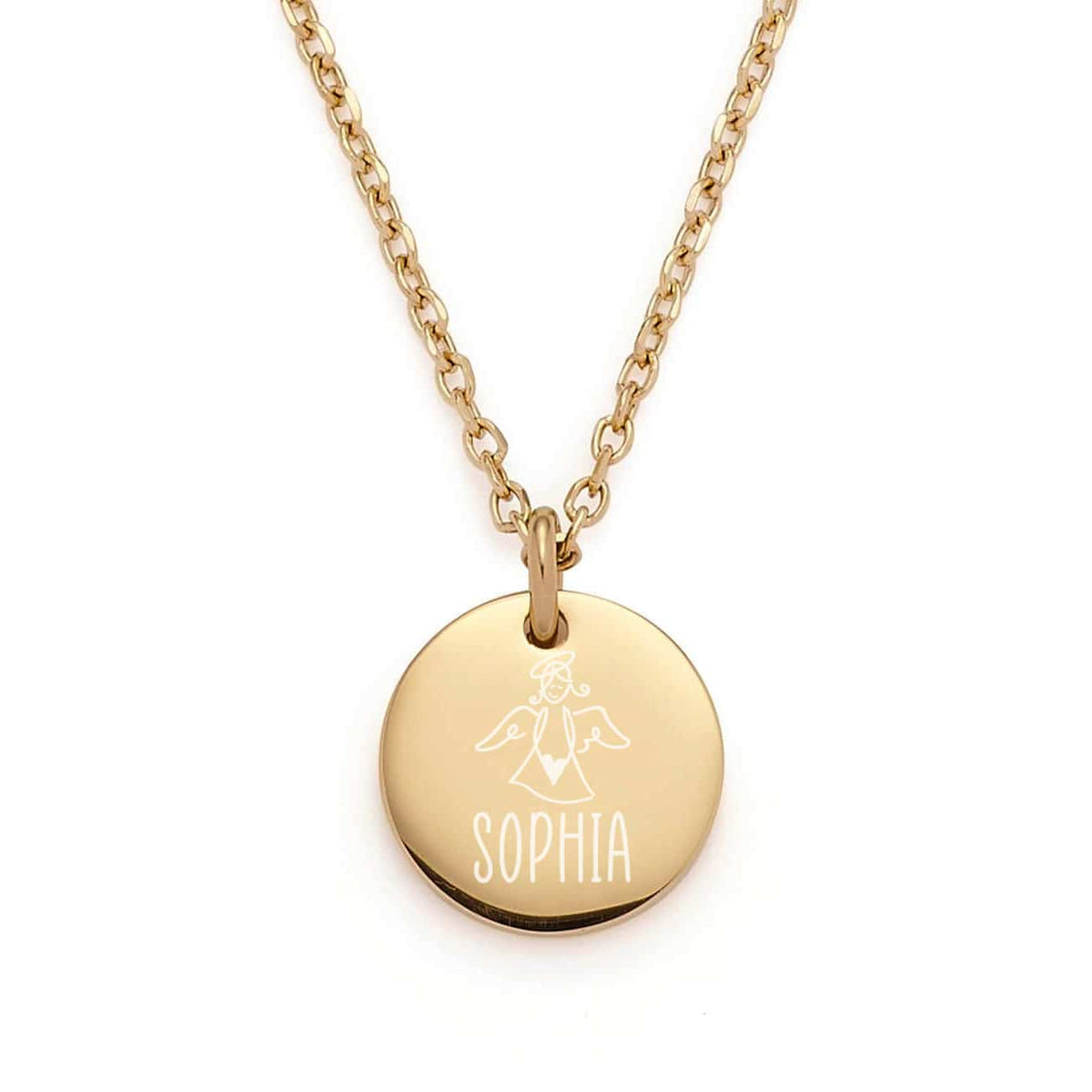 Goldene Schutzengel Halskette mit Name graviert
