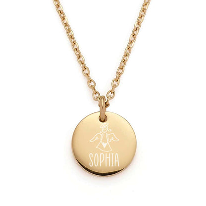 Goldene Schutzengel Halskette mit Name graviert