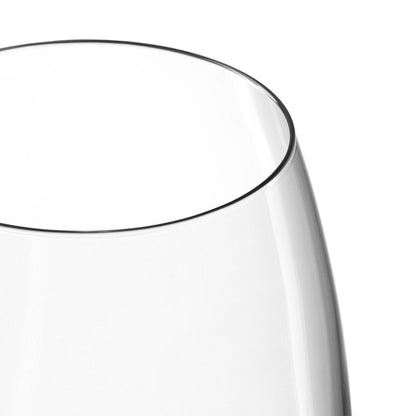 Nahaufnahme des Glasrands eines Leonardo Weißweinglases aus Teqton-Glas