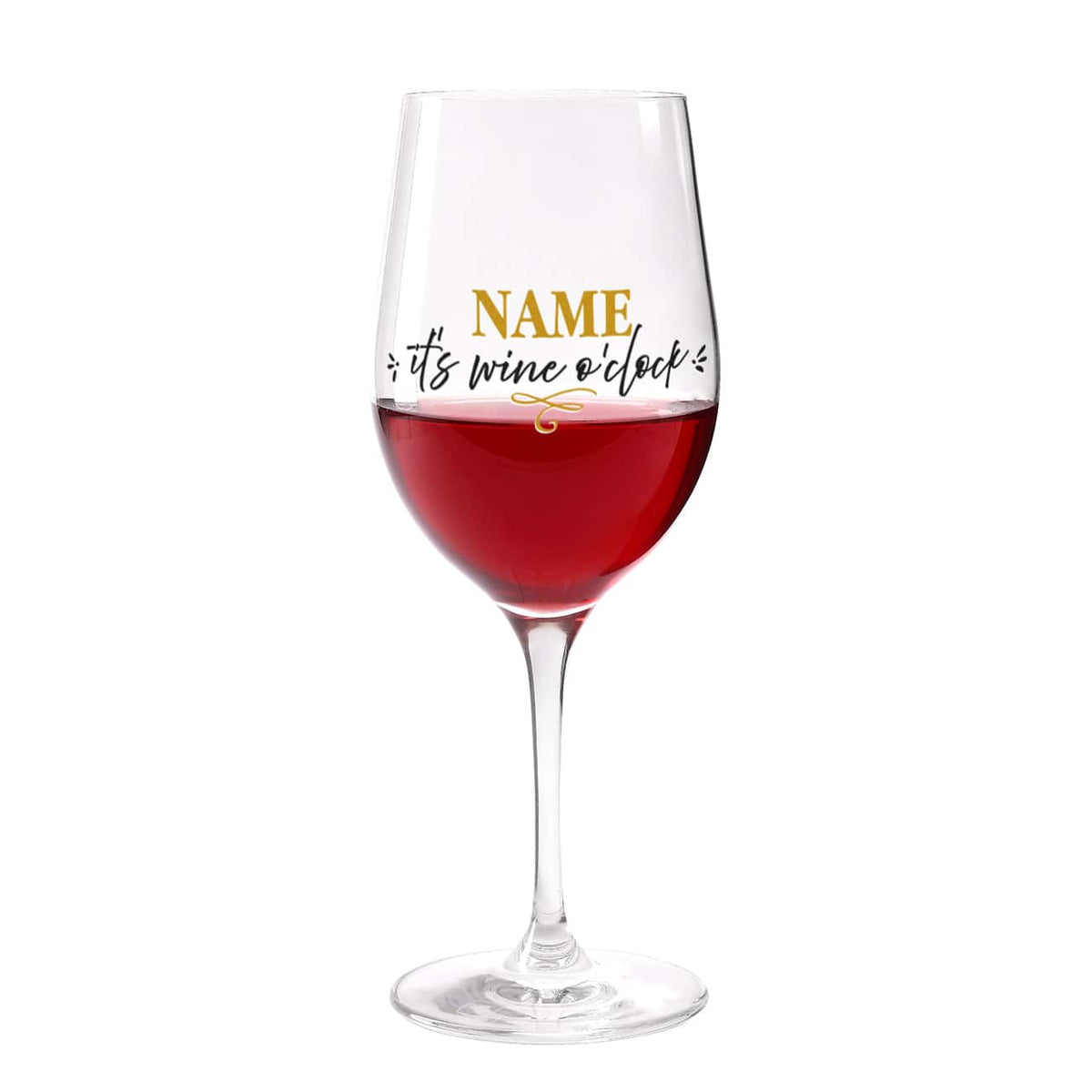Leonardo Weinglas It's wine o'clock mit Name bedruckt