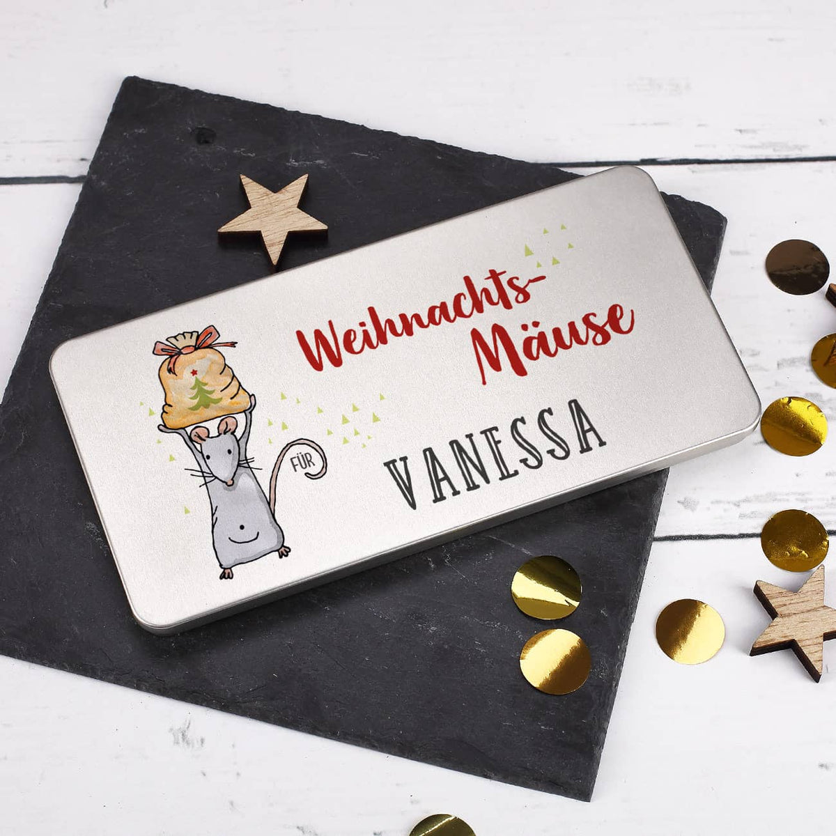 Geldgeschenk - flache Geschenkdose für Weihnachtsmäuse