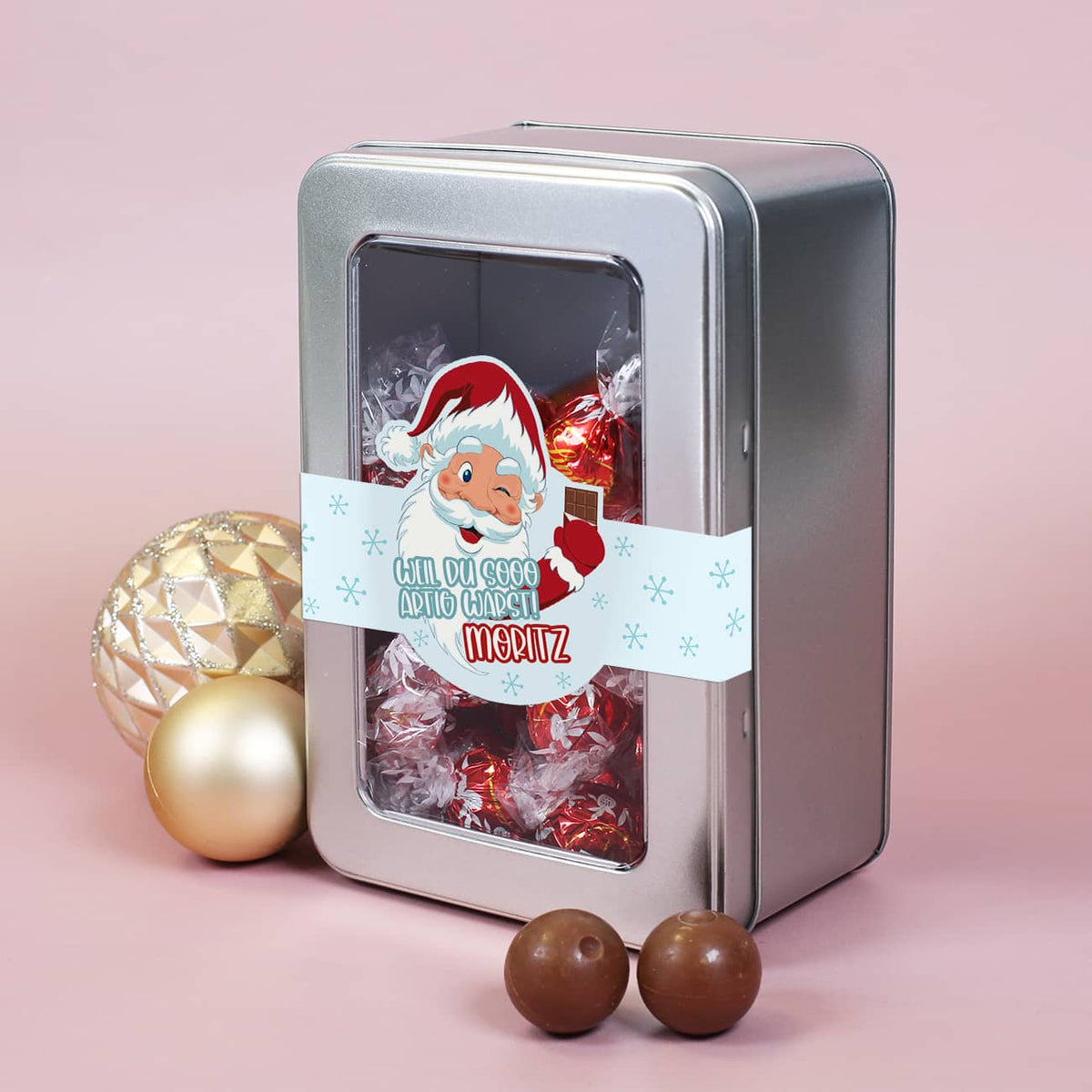 Weil du sooo artig warst! - 24 Lindorkugeln als Adventskalender in personalisierter Blechdose