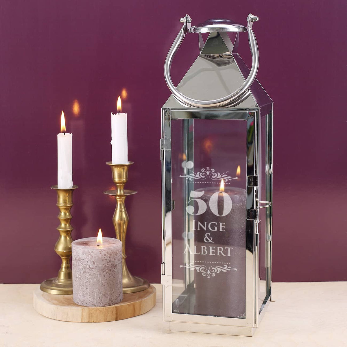 Große Metalllaterne zur Goldenen Hochzeit