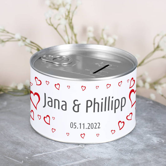 Spardose aus Metall für Geldgeschenke zur Hochzeit