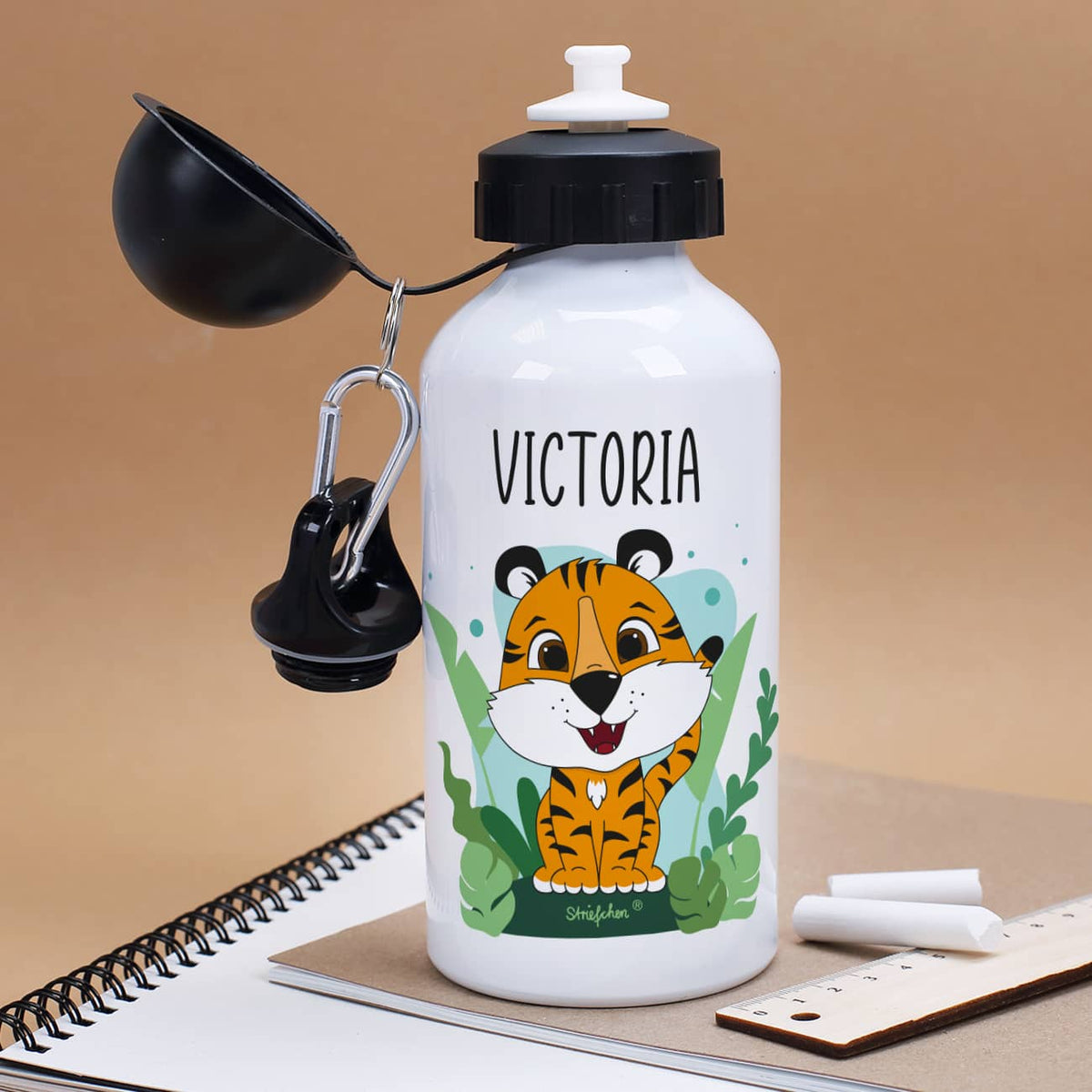 Trinkflasche für Kinder mit Tiger