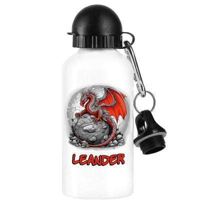 Trinkflasche mit Drachen-Motiv und Wunschname