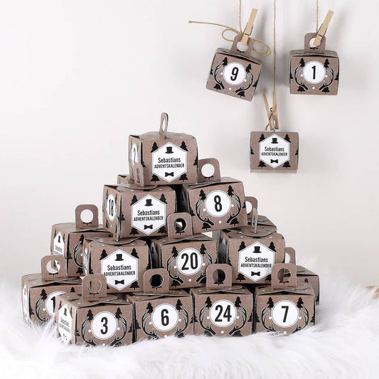 Adventskalender für Männer mit Wunschname und Weihnachtsmotiv