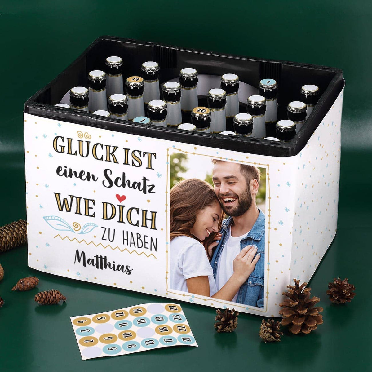 DIY Adventskalender für den Bierkasten mit Foto und Personalisierung