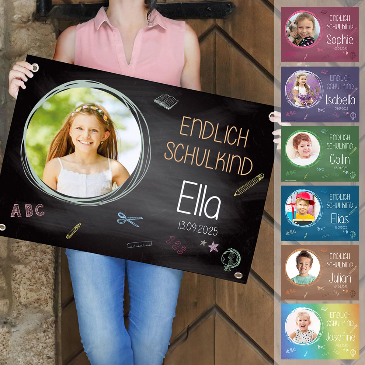 personalisiertes Fotobanner zum Schulanfang zum Gestalten