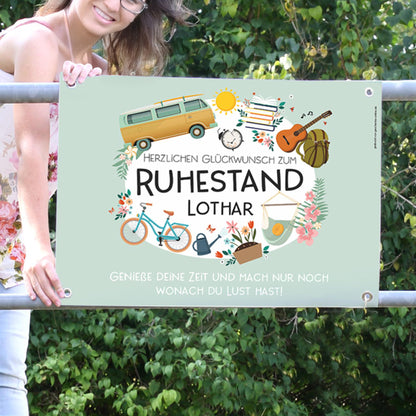 Glückwunsch zum Ruhestand - Banner mit Wunchtext