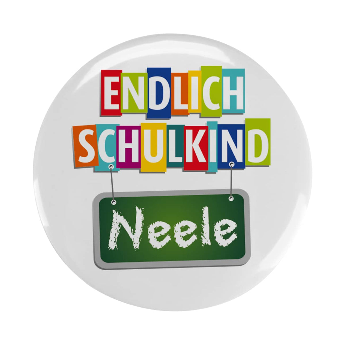 Endlich Schulkind - Button mit Name
