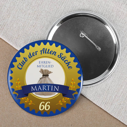 persönlicher Button mit Name und Alter bedruckt
