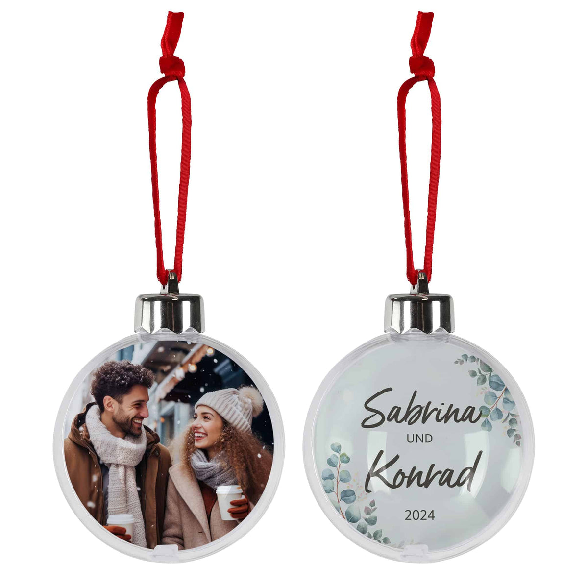 Weihnachtskugel für Paare mit Foto