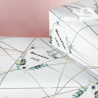 Geschenkpapier zur Hochzeit mit Personalisierung
