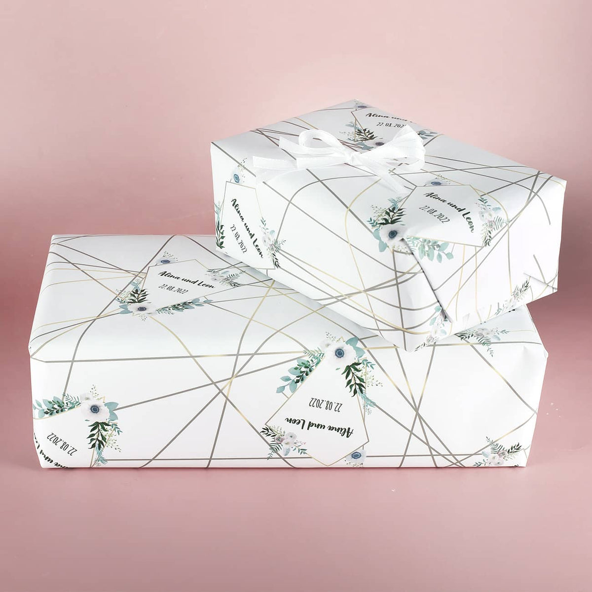 romantisches Hochzeitsgeschenkpapier 