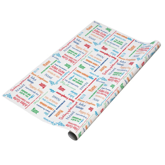 Geschenkpapier zum Geburtstag mit Name und Alter