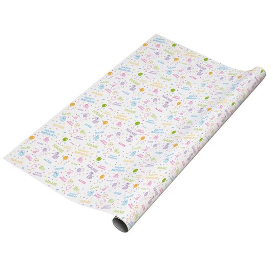 Geburtstags-Geschenkpapier mit Name und Alter