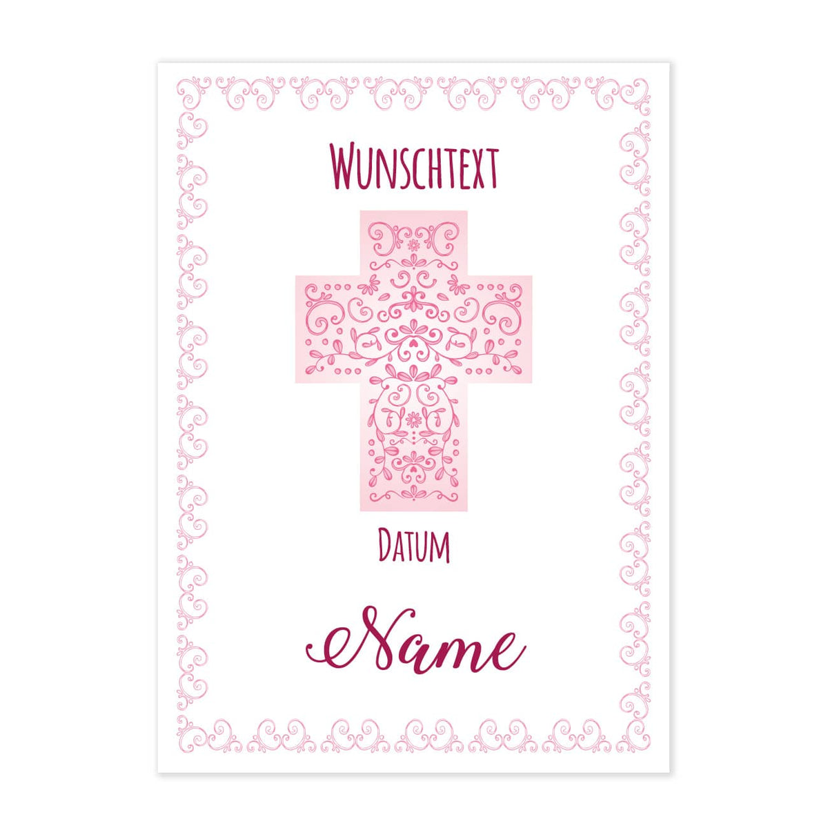Tolle Klappkarte für kirchliche Feste mit Ihren Wunschangaben bedruckt