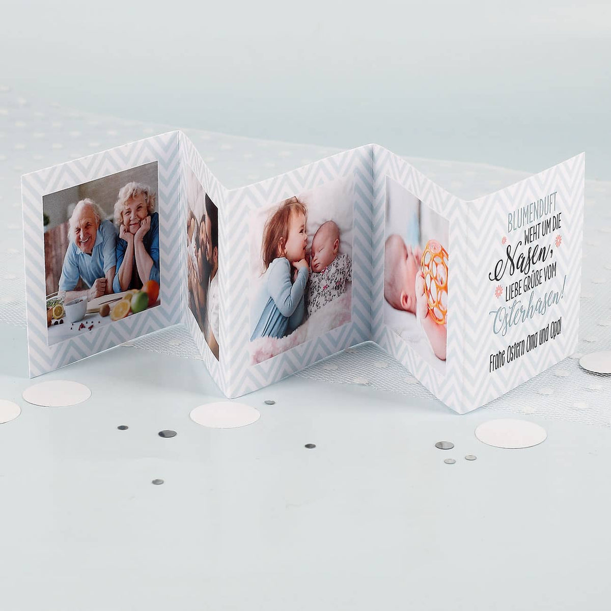 kleines Ostergeschenk, mit 4 Fotos bedruckt