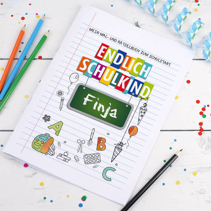 Endlich Schulkind - Malbuch mit Name zum Schulanfang 