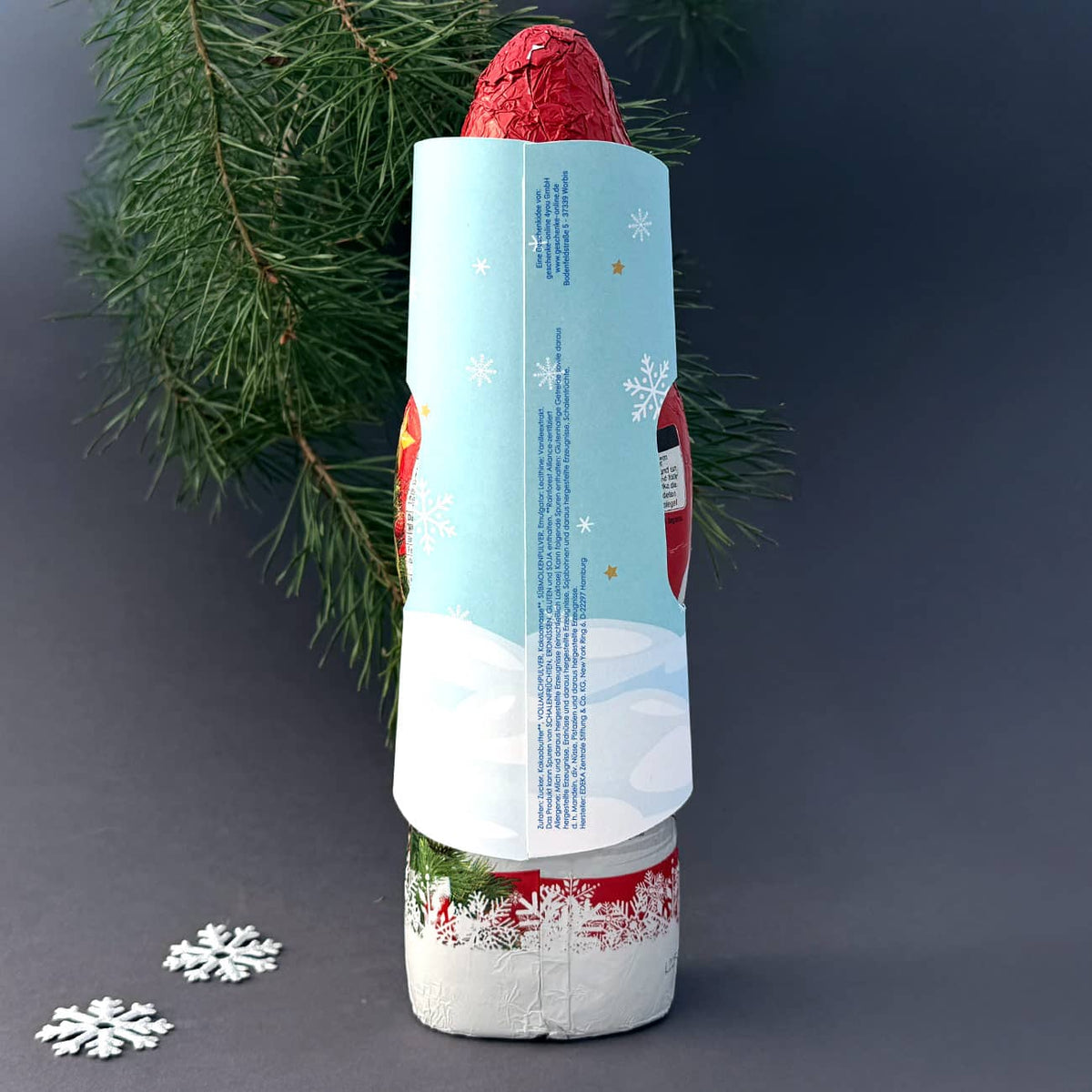 Persönlicher Schokoladen-Weihnachtsmann Rückseite
