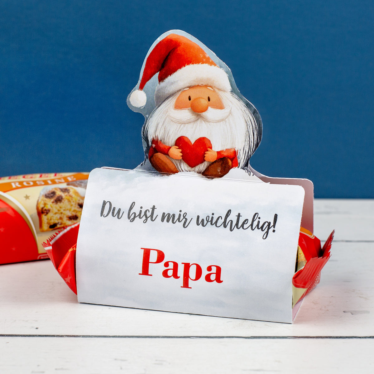 Mini Stollen mit personalisierter Banderole als kleines Weihnachtsgeschenk oder als Gastgeschenk