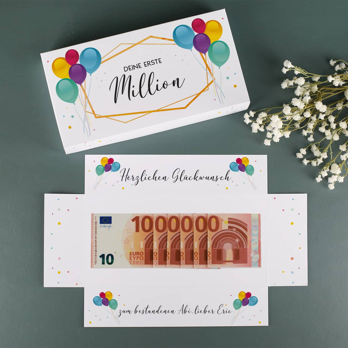 Erste Million - persönlich bedruckte Überraschungsbox zum Geburtstag