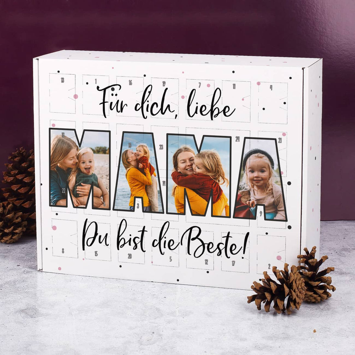 Adventskalender für Mama zum Selberfüllen mit Fotos nach Wunsch bedruckt