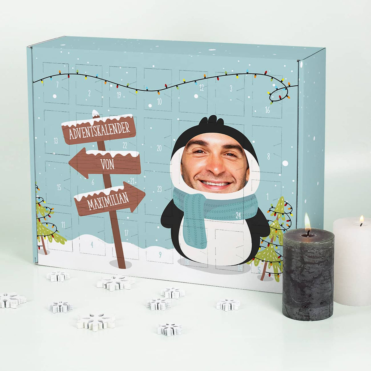 Adventskalender zum selber Befüllen mit personalisiertem Motiv