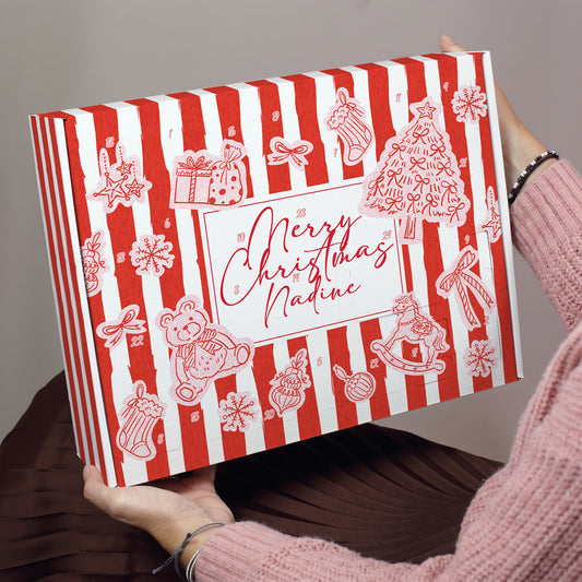 Adventskalender zum Befüllen mit stabilem Steck-Inlay aus Karton und 24 einzelnen Fächern