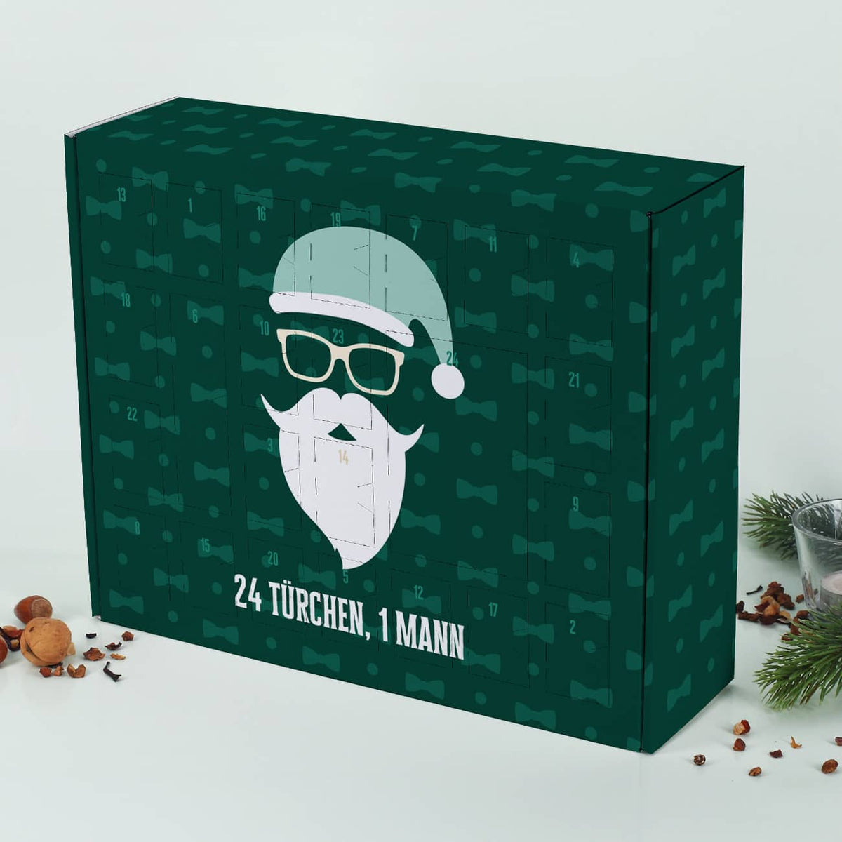 Adventskalender zum selbst Befüllen mit coolem Weihnachtsmann