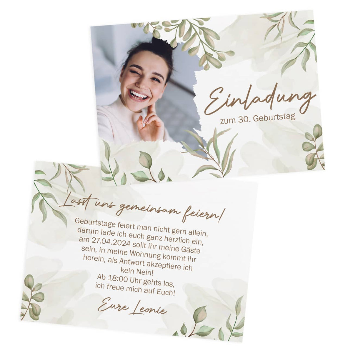 Personalisierte Einladungskarte mit Foto zum Geburtstag