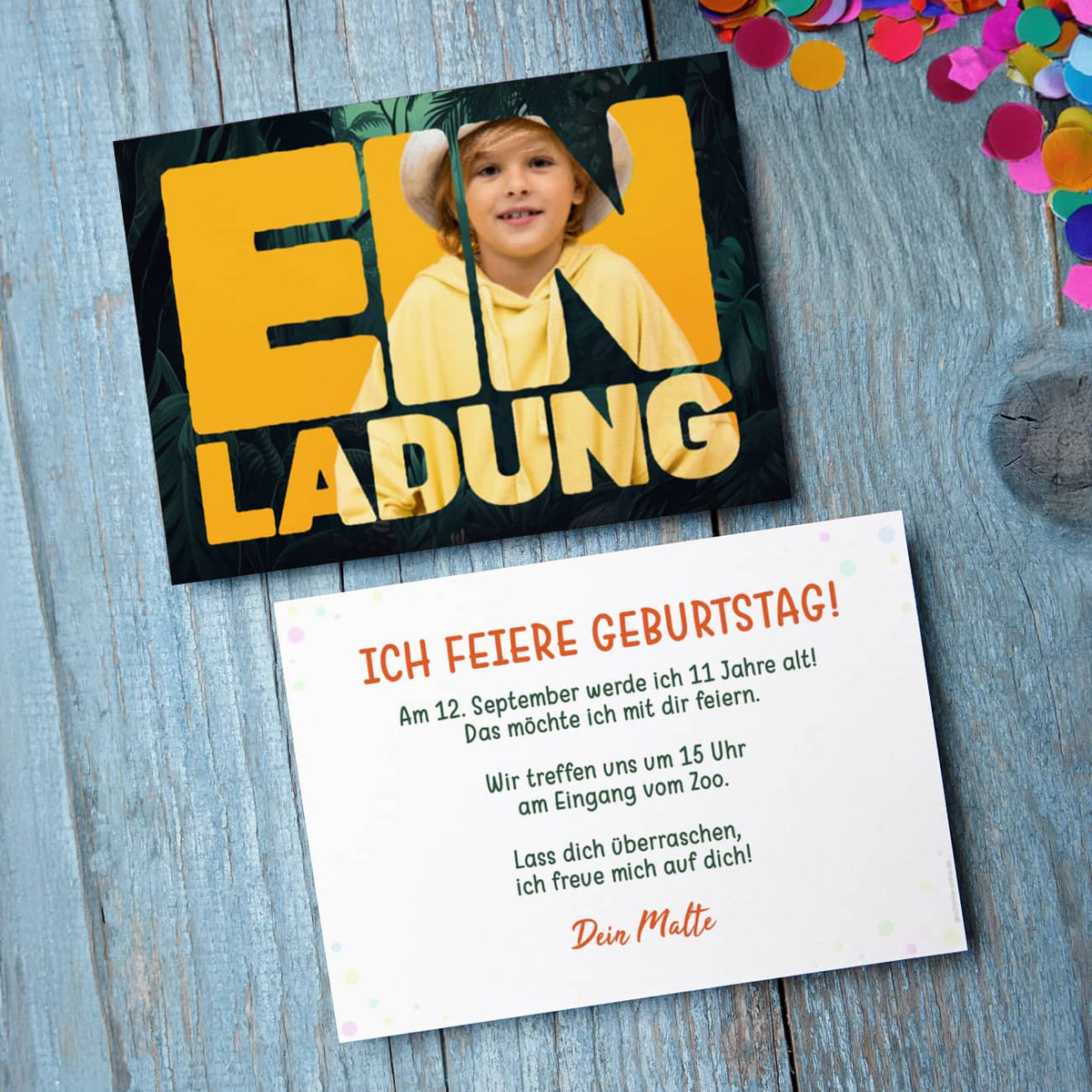 Einladungskarte mit Foto zu vielen Anlässen