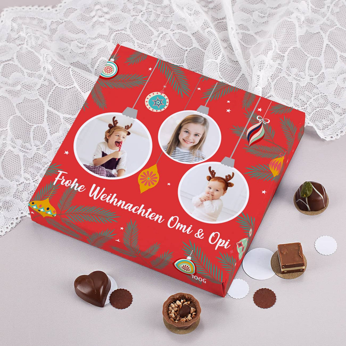 Lindt Pralinen mit personalisierter Verpackung zu Weihnachten