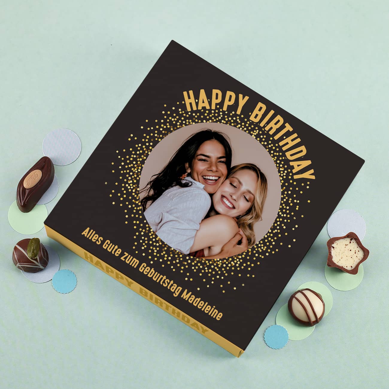 Lindt Pralinen mit Foto und Text nach Wunsch bedruckt