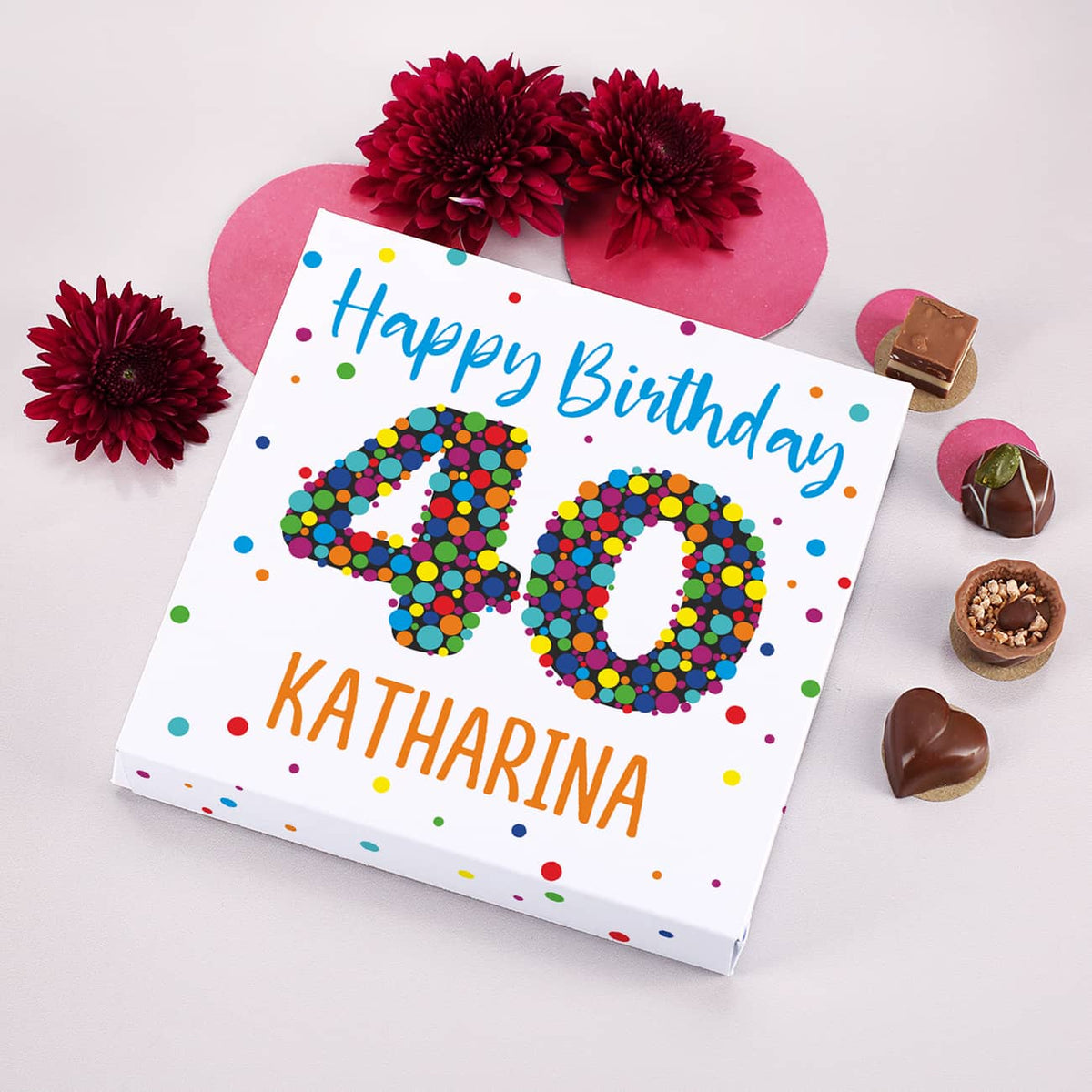 Lindt Pralinen in personalisierter Verpackung zum 40. Geburtstag