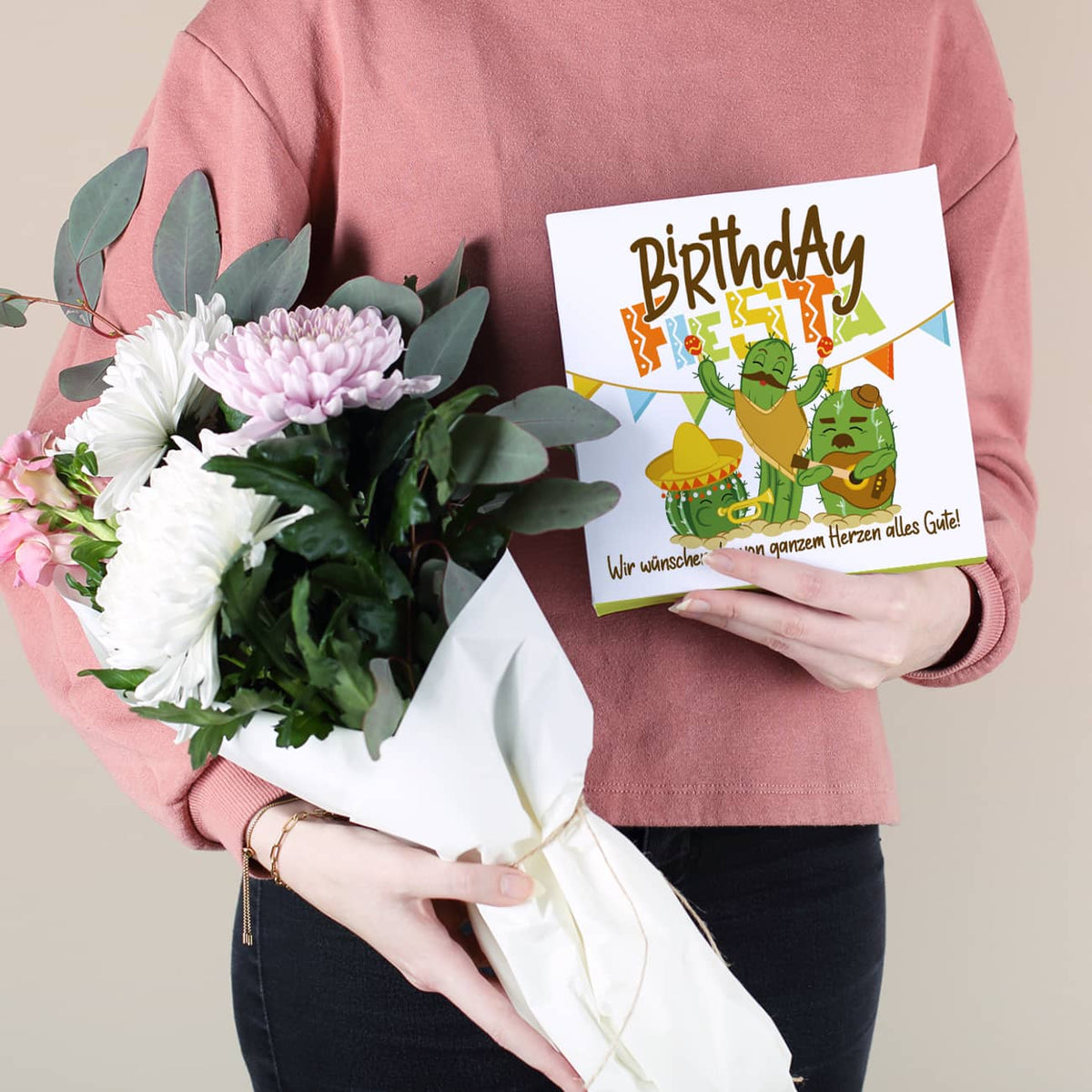 Birthday Fiesta - 32 Lindt Pralinen ohne Alkohol mit Wunschtext personalisiert