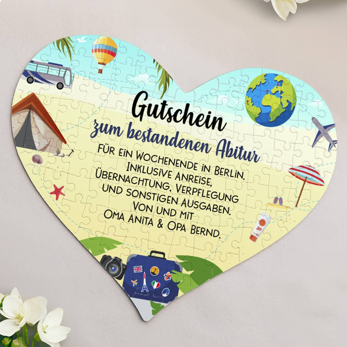 Reisegutschein - Geschenk zum Abitur