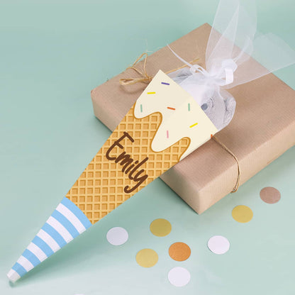 Kleine Schultüte Eiswaffel mit Name personalisiert