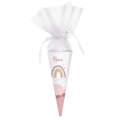 Kleine Geschwistertüte mit Nylon Tüll und Name nach Wunsch