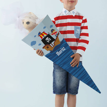 Piraten - Schultüte mit Name, 80 cm