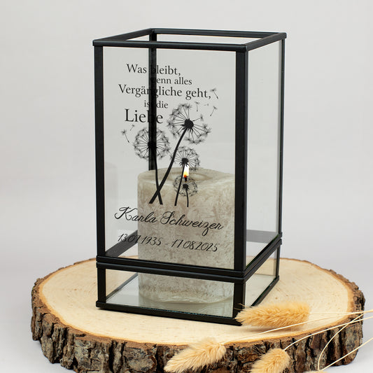 Trauer Windlicht mit Pusteblumenmotiv | Personalisierte Laterne mit Name & Datum Ritzenhoff & Breker